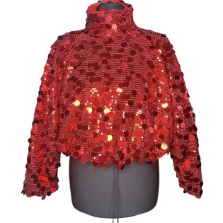 Red Sequin Disco Crop