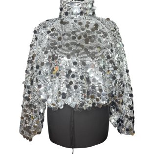 Silver Sequin Disco Crop