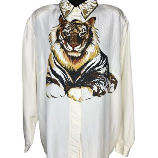 Alba Moda 1990s Lion Baroque Silk Vintage Shirt