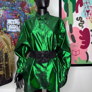Vivien Caron Metallic Emerald Green Shirt