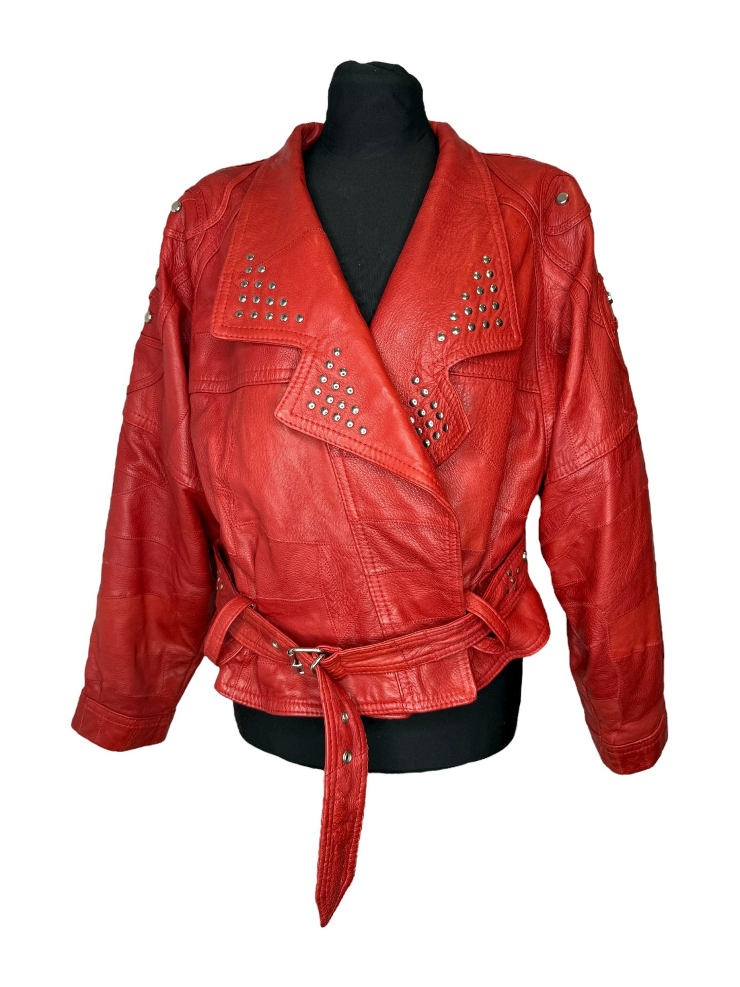 1980s Red & Silver Vintage Leather Jacket
