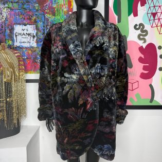 1980s Donny Brook Floral Faux Fur