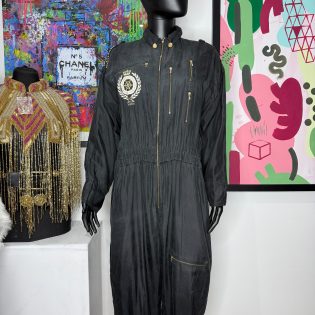 O.T.Y.S Munich 1980s Black & Gold Vintage Jumpsuit