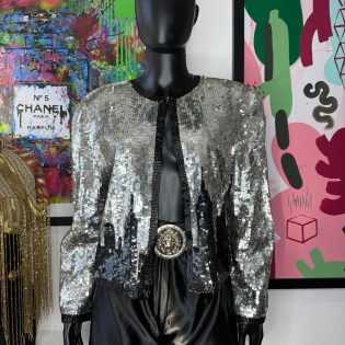 Modi City Scene Sequin Vintage Jacket