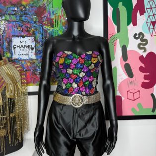 1990s Multi Sequin Bustier Bralet