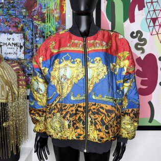 1990s Leopard & Baroque Vintage Bomber Jacket