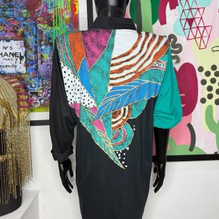 1980s Colourblock Vintage Dress