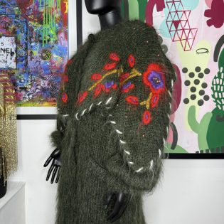 Vintage Forest Green Mohair Coat