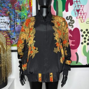 Chaque Fois Floral Baroque Bomber Jacket
