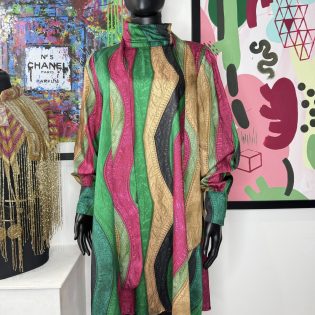 High Neck Colourful Dress