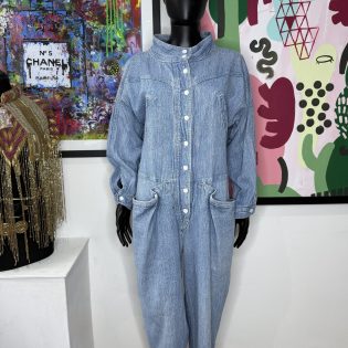 1980s Blue Denim Utility Jumpsuit