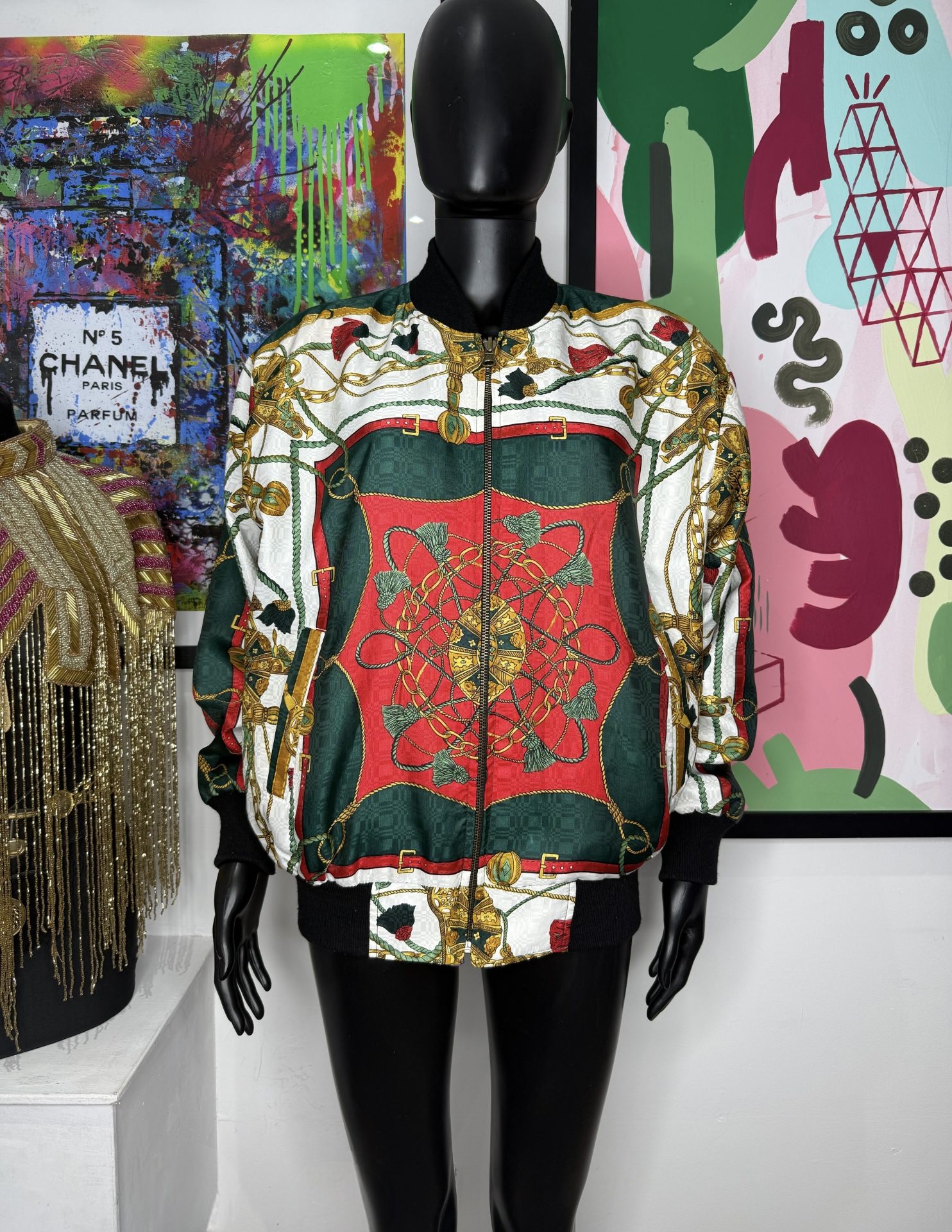 1990s Picasso Reversible Vintage Bomber Jacket - Image 4