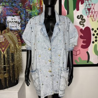 1980s Jewel Acid Wash Vintage Jacket