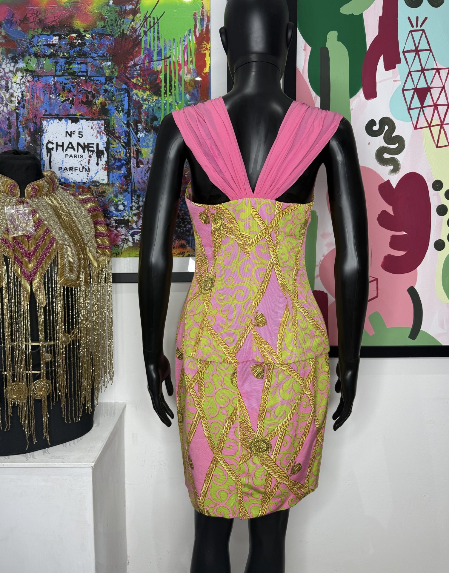 Maby Pyeard 1990s Pink & Green Baroque 2 Piece Set - Image 2