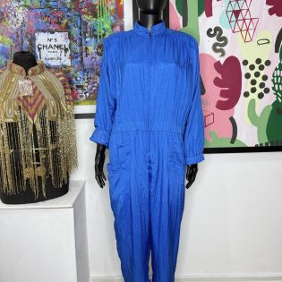 Abraxas 1980s Blue Utility Jumpsuit