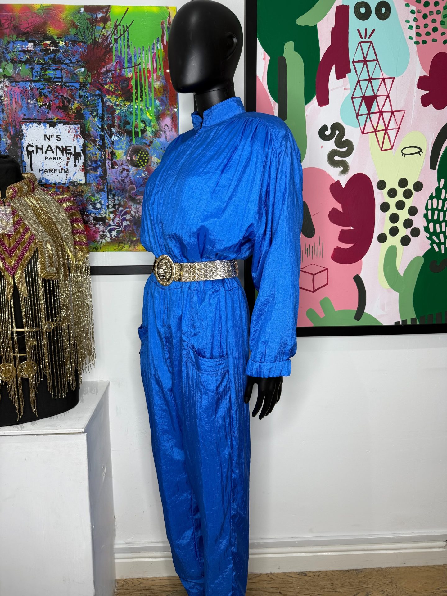 Abraxas 1980s Blue Utility Jumpsuit - Image 2