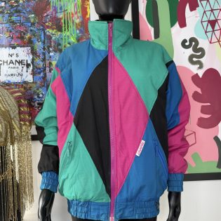 1980s Geometric Colour Block Vintage Jacket