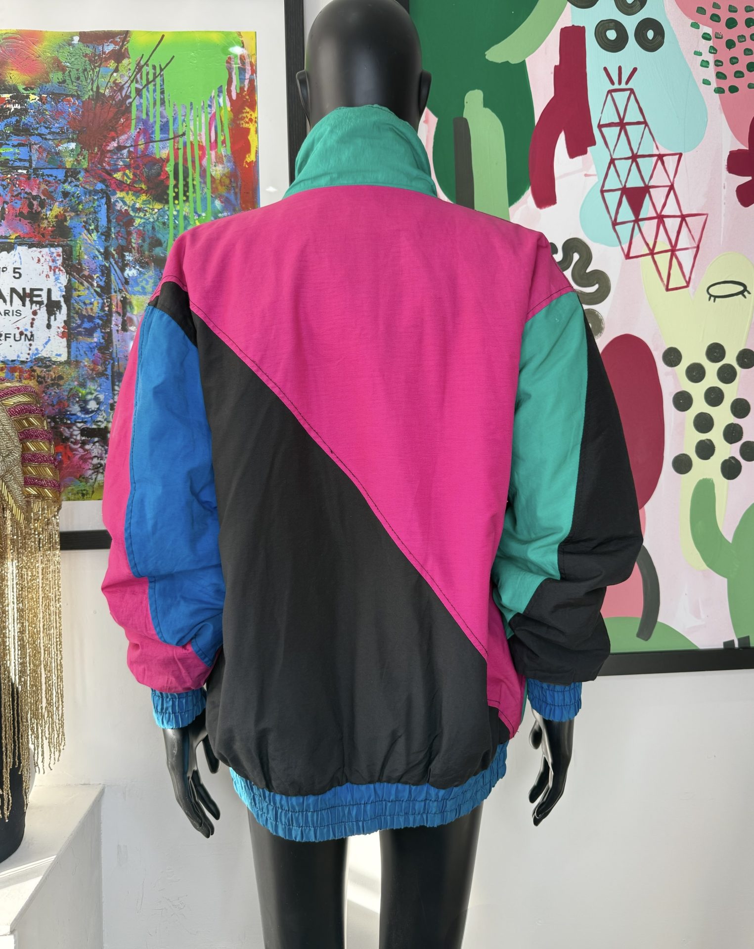 1980s Geometric Colour Block Vintage Jacket - Image 3
