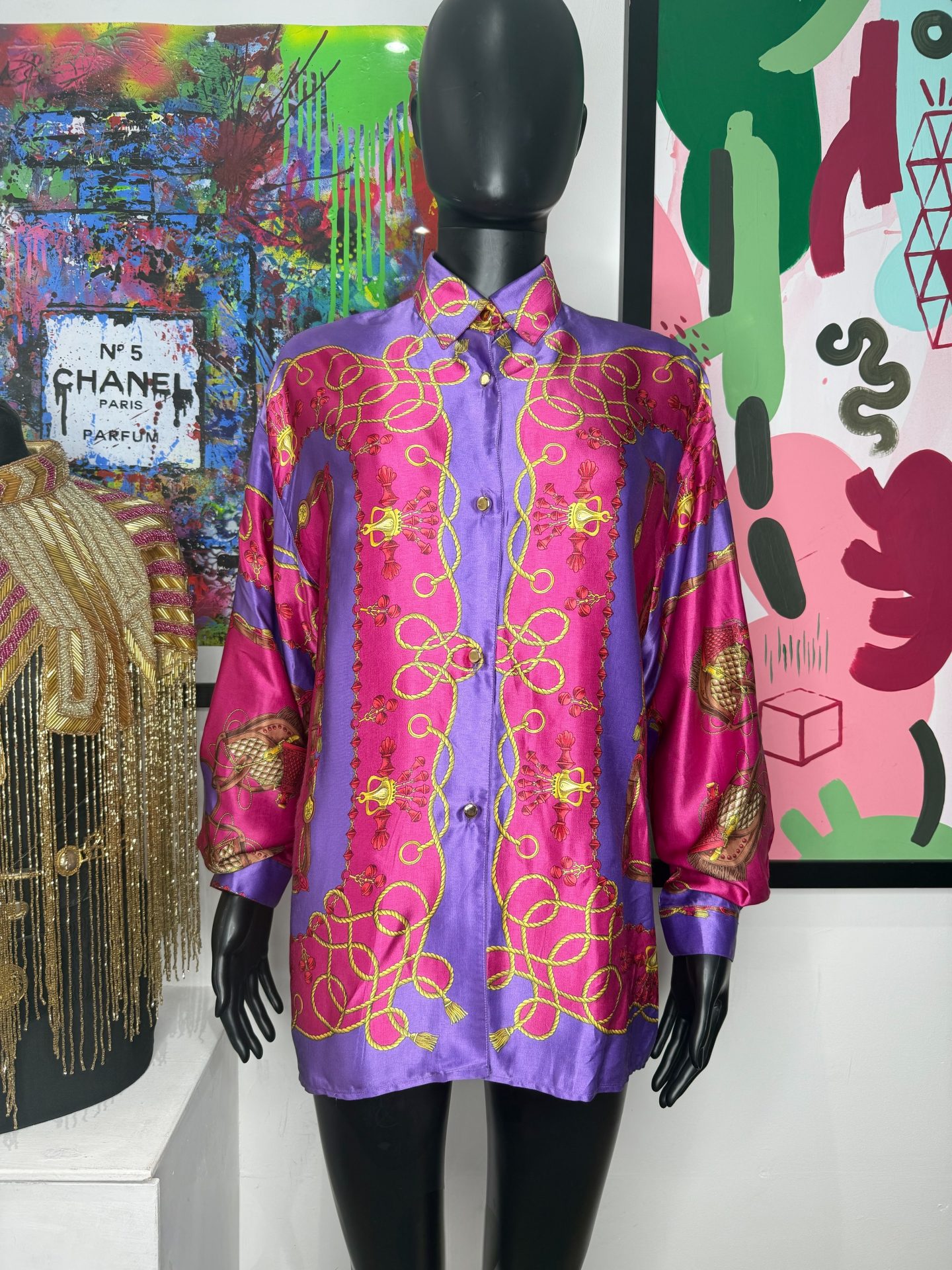 1990s Baroque Satin Luxe Shirt