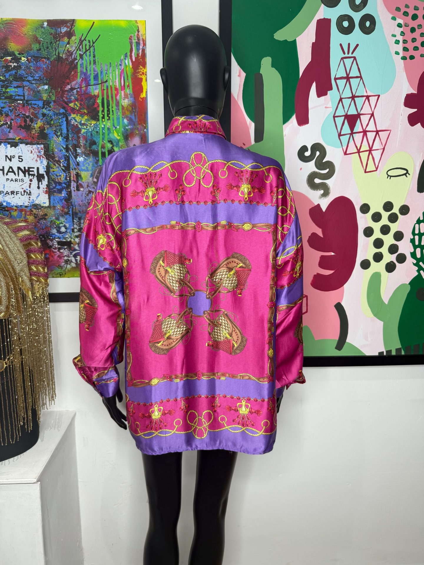 1990s Baroque Satin Luxe Shirt - Image 2