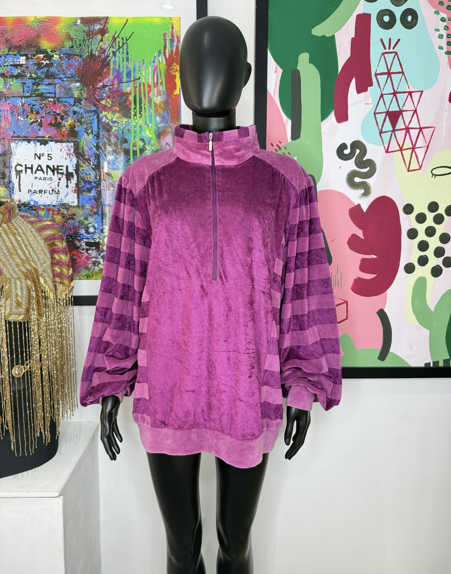 1980s Magenta Velour Jacket
