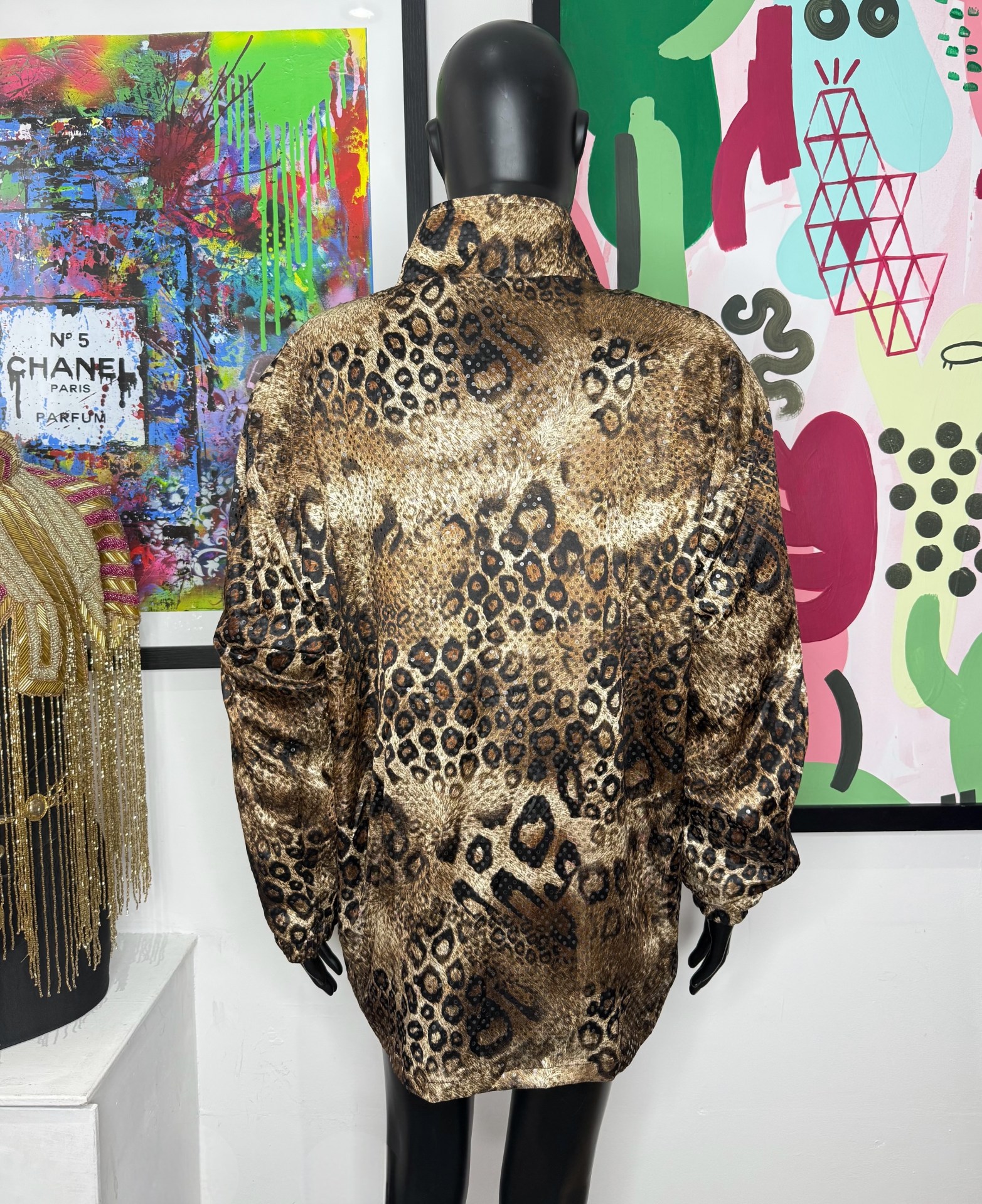 Reversible Vintage 1990s Leopard Print Disco Jacket - Image 2