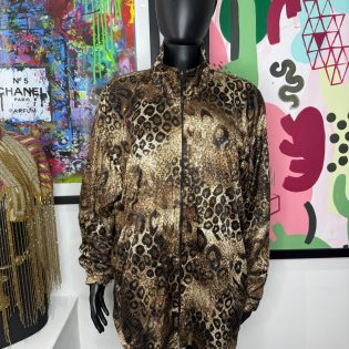 Reversible Vintage 1990s Leopard Print Disco Jacket