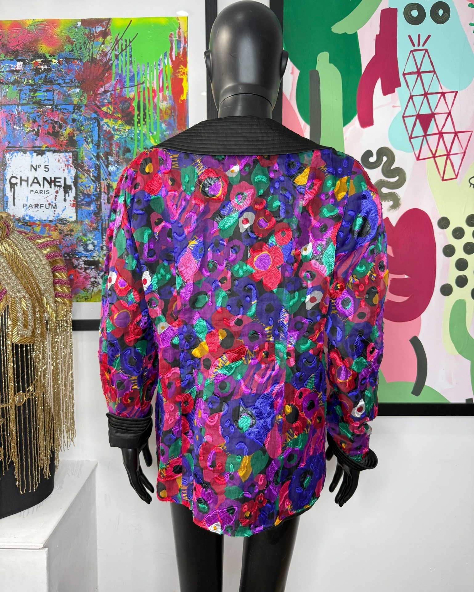 Frank Usher 1980s Vintage Floral Embroidered Jacket - Image 2