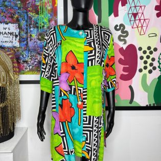 1990s Abstract Vintage Shirt Dress