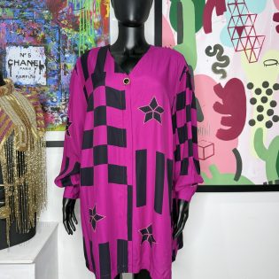 Abstract Fuchsia Print Vintage Shirt