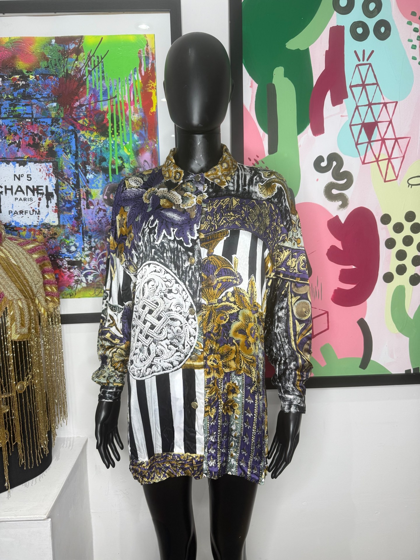 Dinuovo 1990s Baroque Mixed Print Shirt