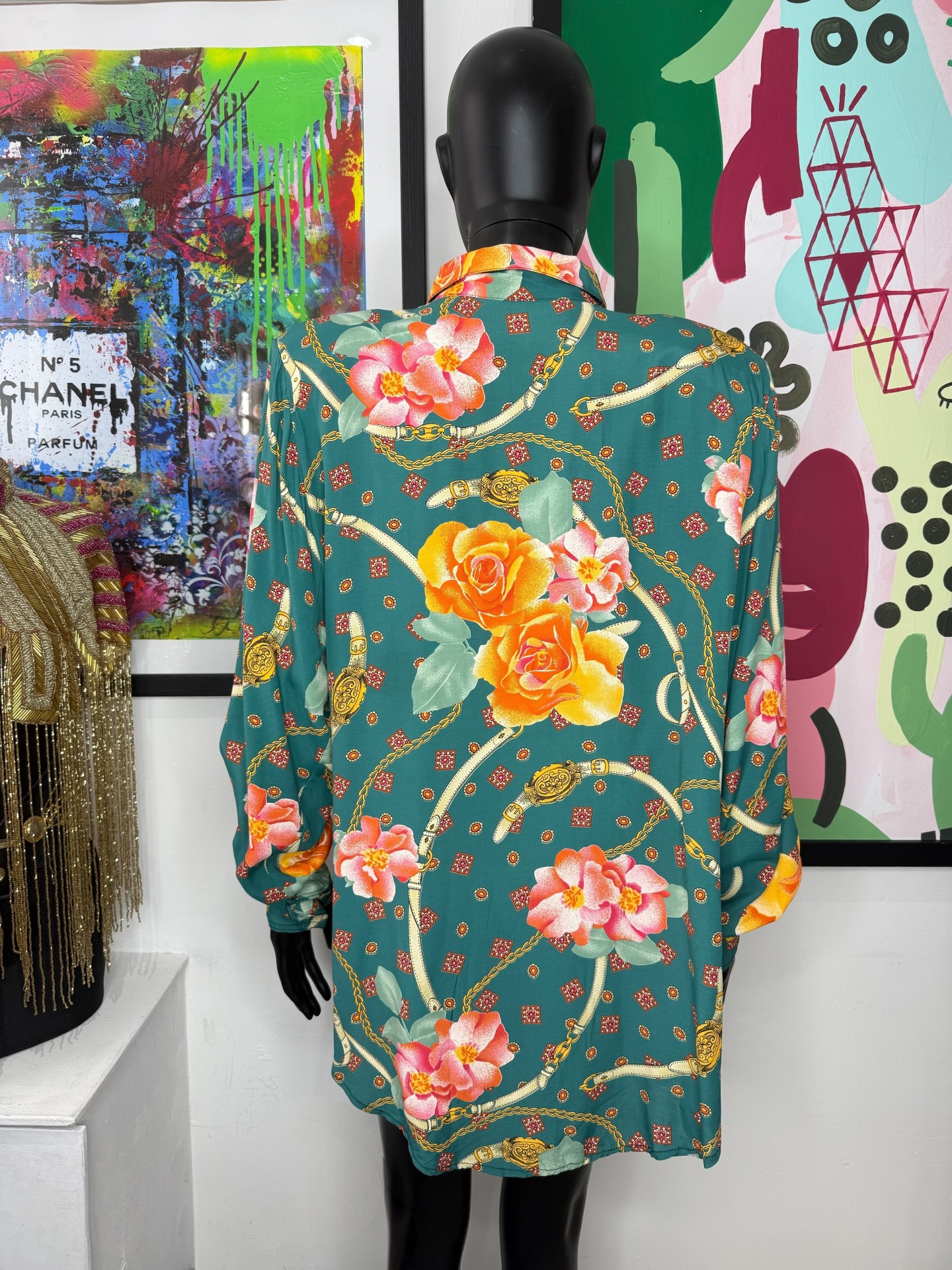 Chain & Rose Print Blouse - Image 2