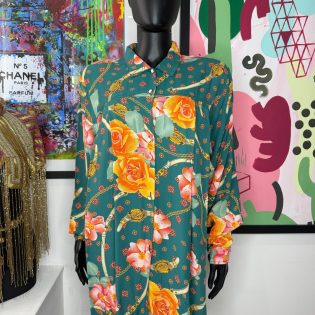 Chain & Rose Print Blouse