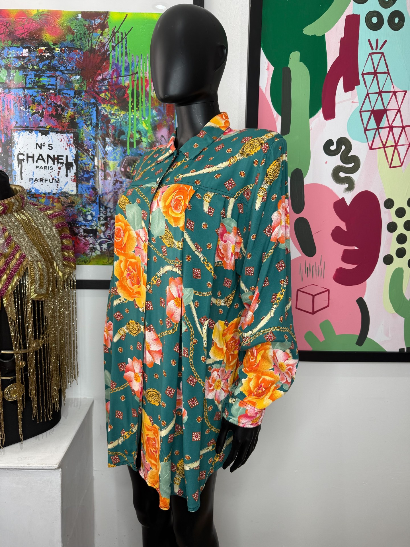 Chain & Rose Print Blouse - Image 3