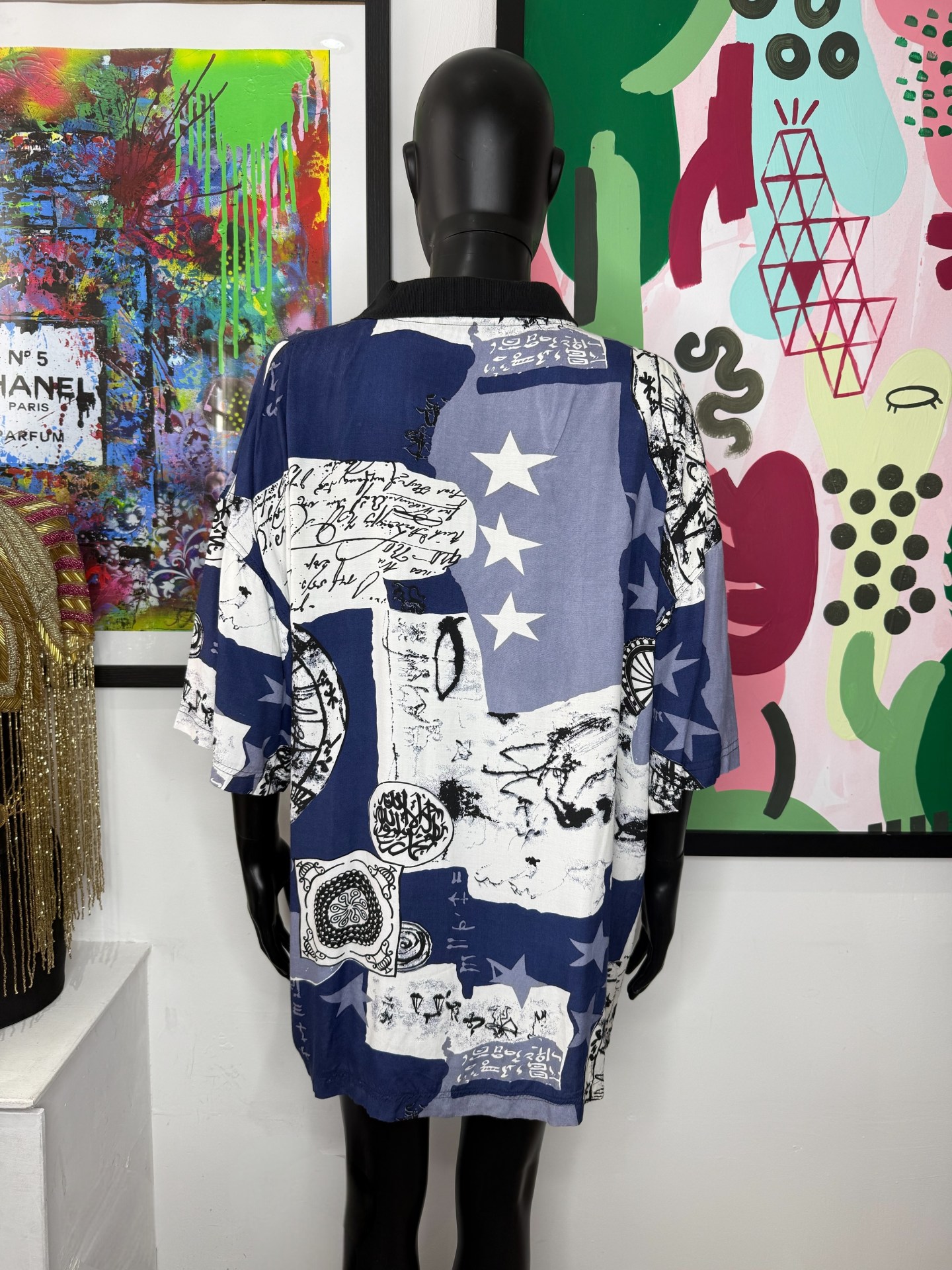 1990s Abstract Graphic Polo Shirt - Image 2