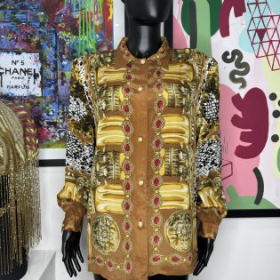 Linea Oro 1990s Silk Baroque Vintage Shirt