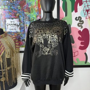 Black & Gold Leopard Vintage Sweater