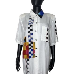 1990s Abstract Art Print Shirt