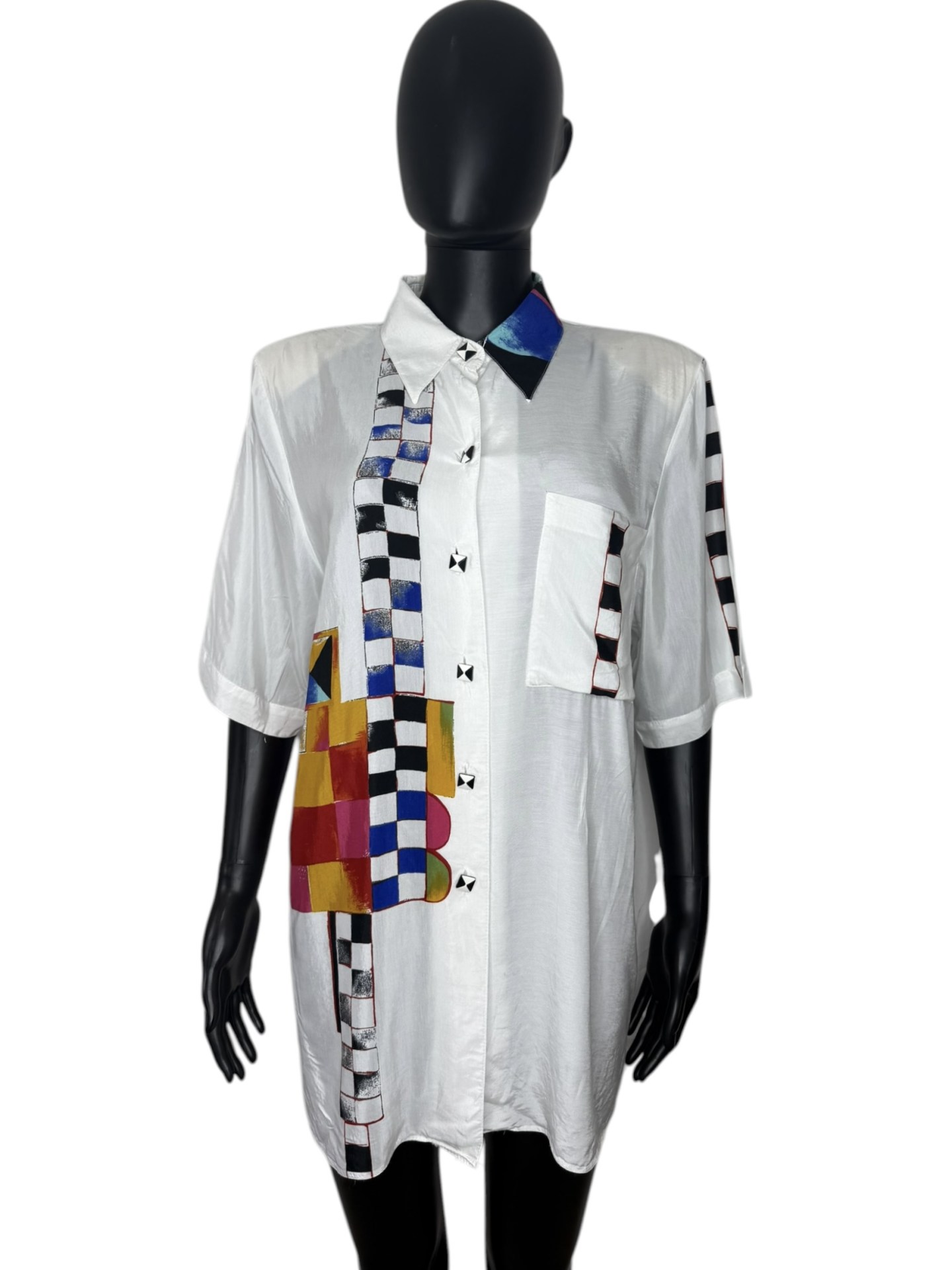 1990s Abstract Art Print Shirt