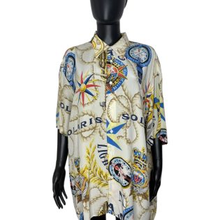 Van Laack 1990s Nautical Silk Shirt