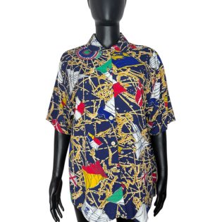 1990s Nautical Map Print Shirt