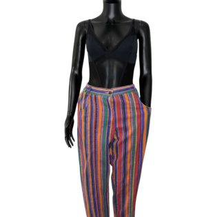 1990s Multicolour Stripe High Waist Jeans
