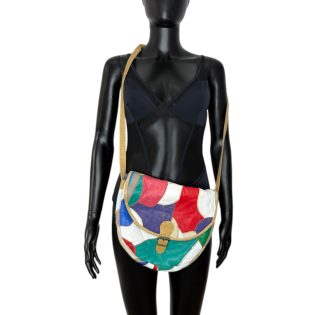 1990s Patchwork Leather Shoulder Bag