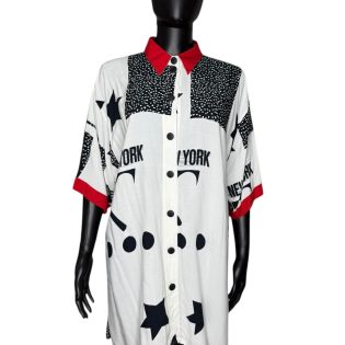 Black White & Red New York Graphic Shirt