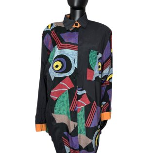 Abstract Print Shirt Jacket