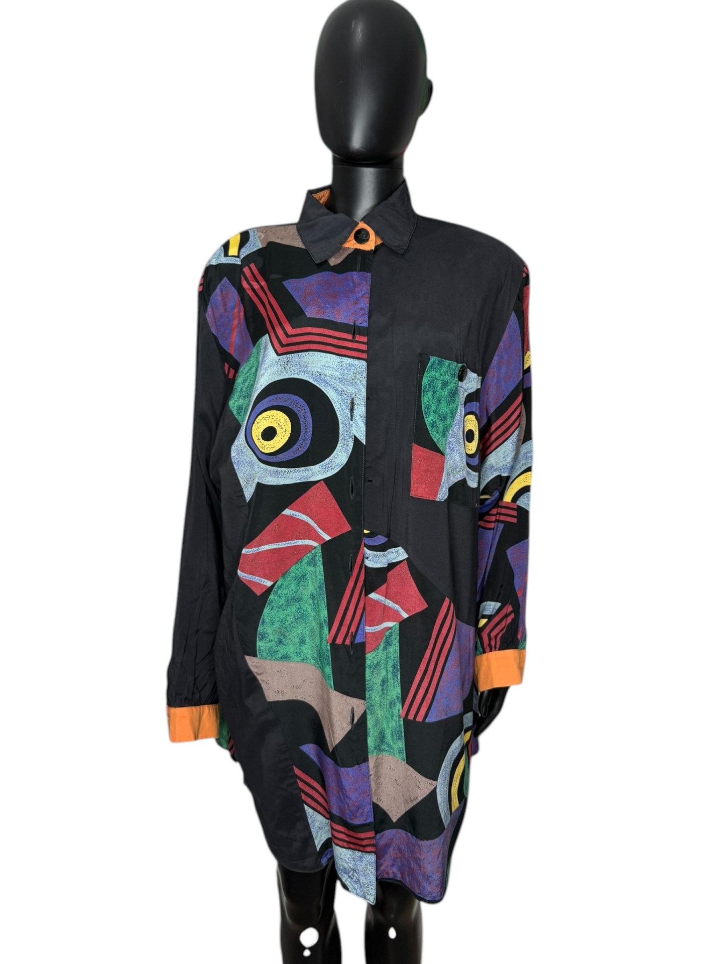 Abstract Print Shirt Jacket