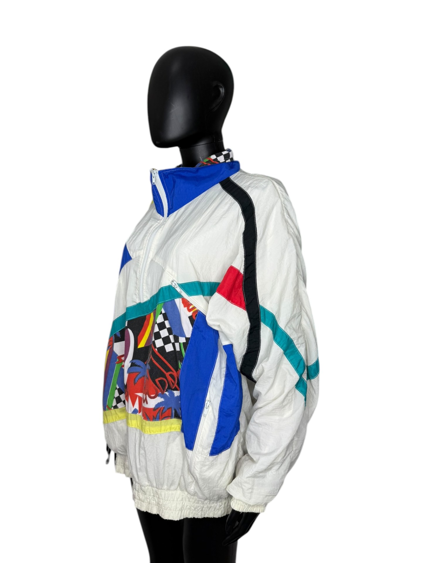 1990s Colour Block Vintage Jacket - Image 2