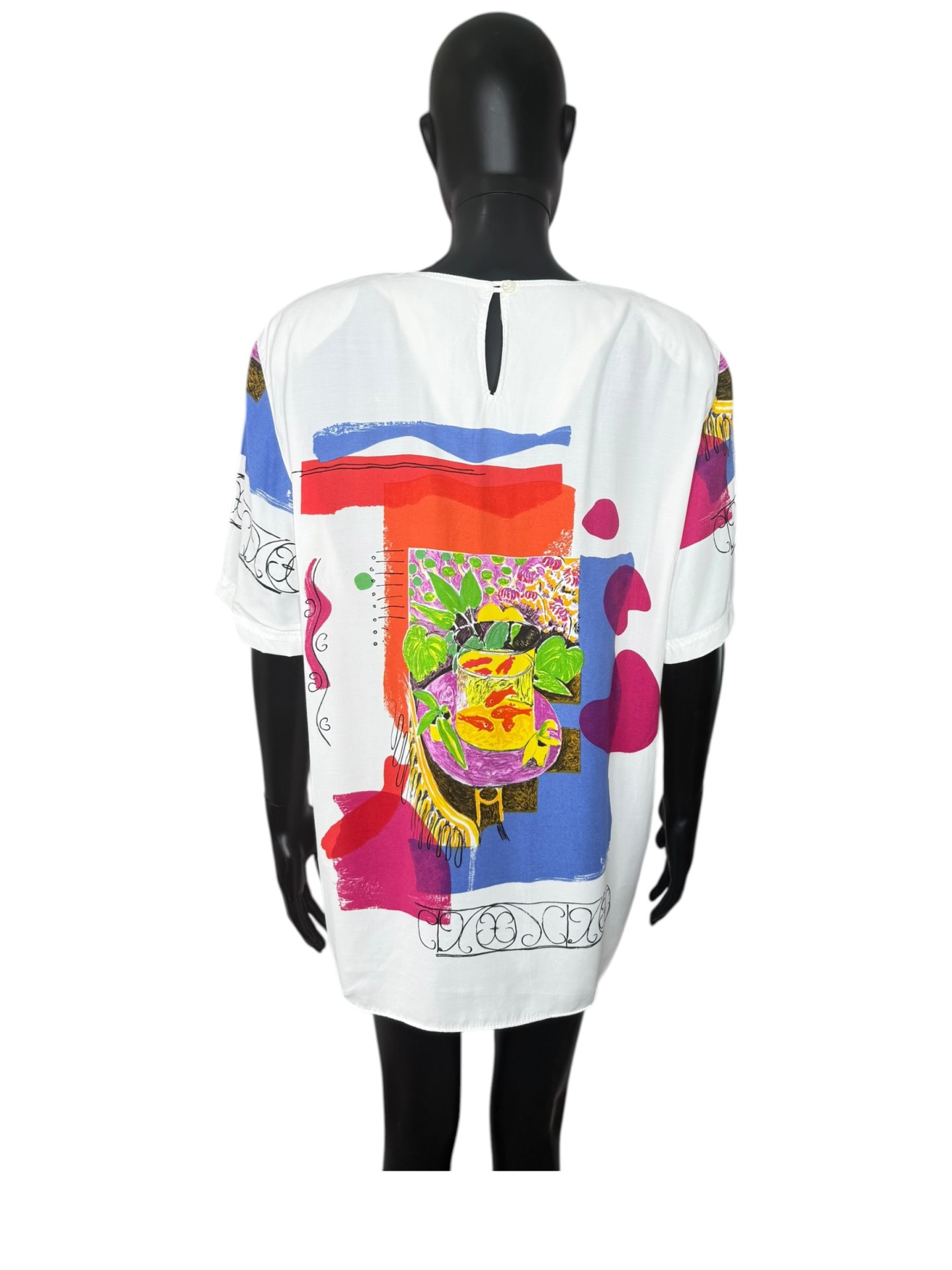 1990s Abstract Art Goldfish Blouse - Image 2