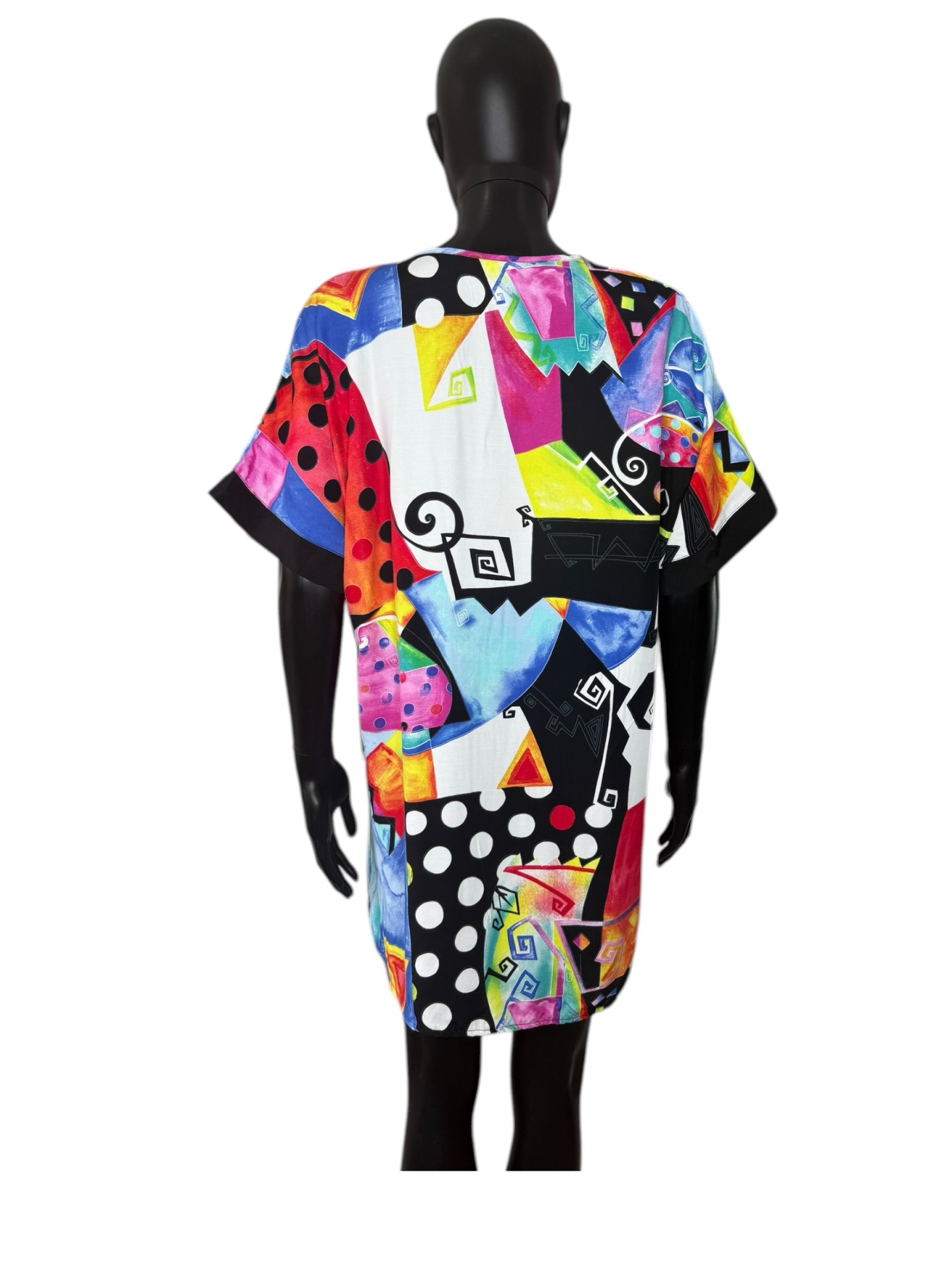1990s Abstract Print Button Up Shirt - Image 2