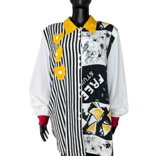 New Fast 1990s Abstract Print Statement Shirt